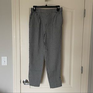 NWT Anthropologie Black and White Pattern Slim Trousers